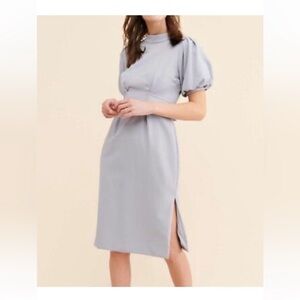 Caara Fritz Puff-Sleeve Empire Waist Dress